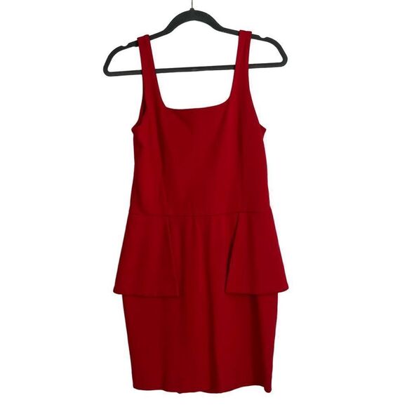 Cut25 by Yigal Azrouël Peplum Red MIDI Dress Size 6 - Picture 4 of 8
